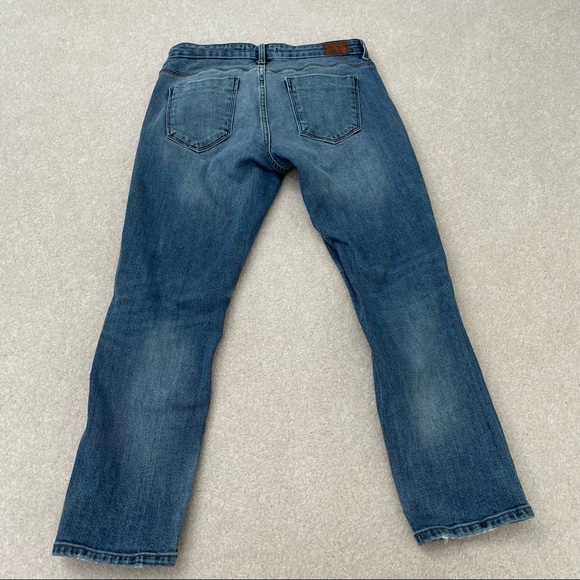 Zara Z1975 Basic Denim Ripped Cropped Jeans - 8 - Picture 9 of 13